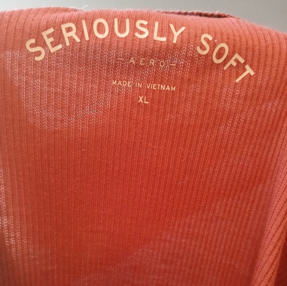 AEROPOSTALE WOMEN'S XL LONG SLEEVE ORANGE TOP - Picture 3 of 3